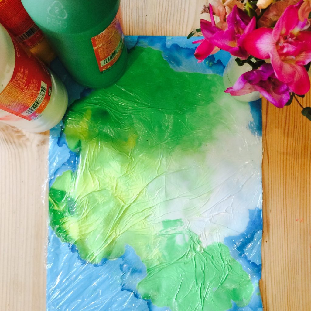 Cling film painting... Place of little dreams